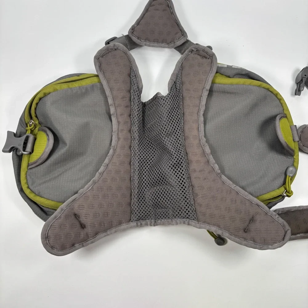 REI Unisex Small ULTRA Dog Pack Hiking Harness Saddlebag Green Grey Reflective